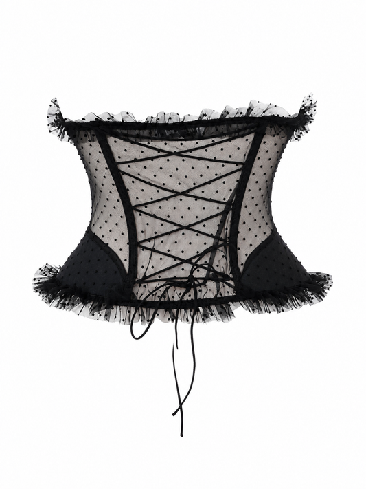 Corset din tulle cu buline